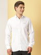 Thomas Scott Men White Classic Regular Fit Long Sleeves Spread Collar Solid Casual Shirt