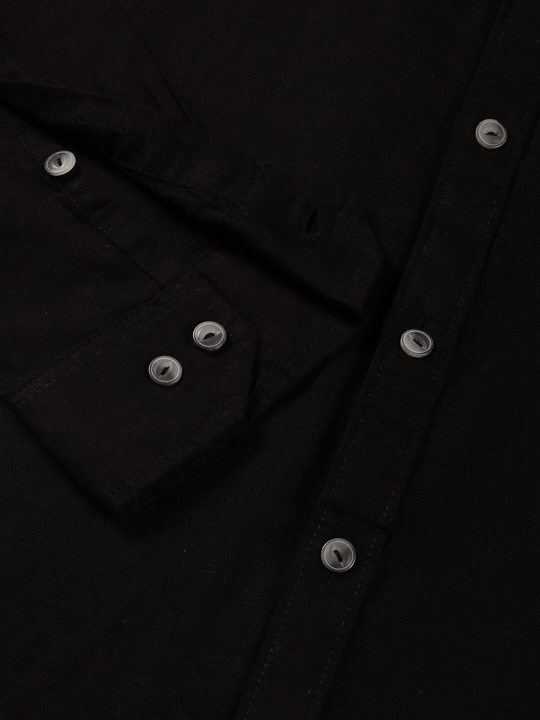 Black Typography Printed Classic Regular Fit Casual Shirt For Men