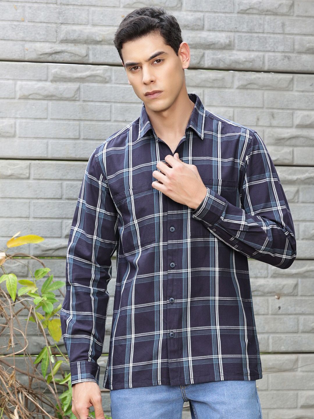 Premium Checked Pure Cotton Casual Shirt For Men