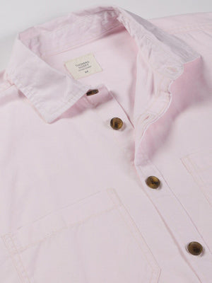 Pink Smart Pure Cotton Oversized Casual Shirt For Men
