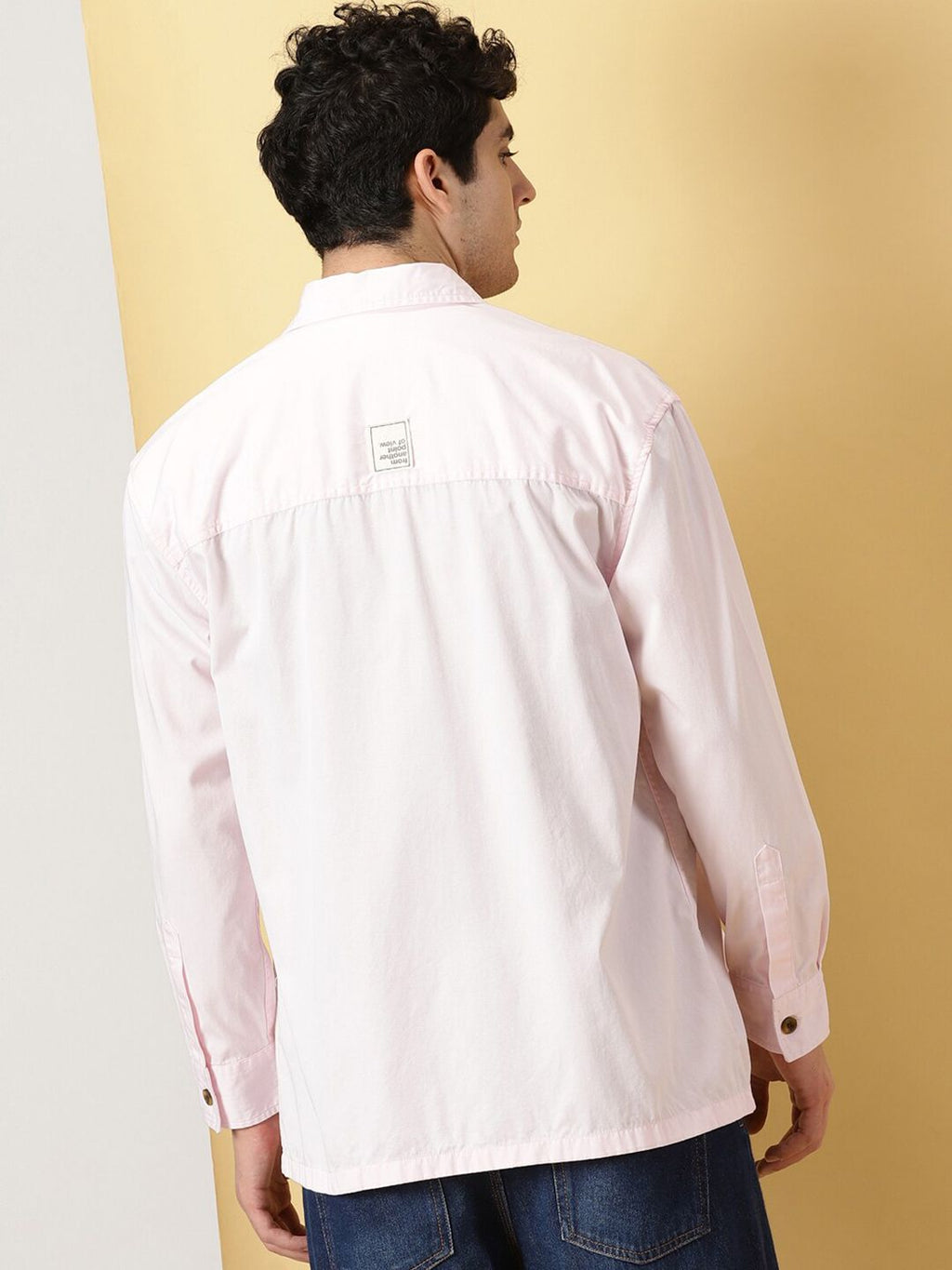 Pink Smart Pure Cotton Oversized Casual Shirt For Men