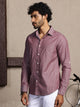 Thomas Scott Men Spread Collar Long Sleeves Cotton Regular Fit Striped Premium Casual Shirt