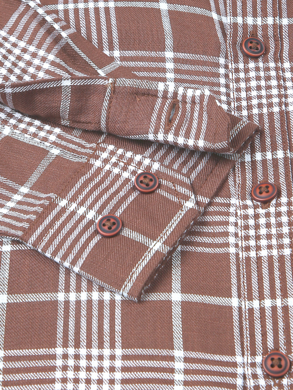 Thomas Scott Men Slim Fit Tartan Checked Spread Collar Long Sleeves Cotton Casual Shirt