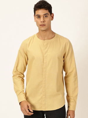 Beige Premium Cotton Linen Casual Shirt For Men