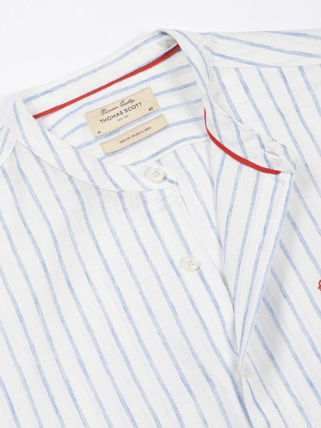 Blue Premium Slim Fit Striped Roll-Up Sleeves Linen Cotton Casual Shirt For Men