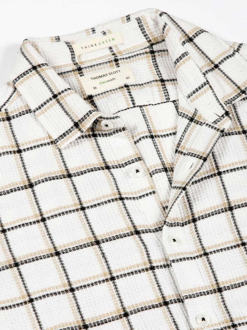 White Premium Slim Fit Windowpane Checked Casual Shirt For Men