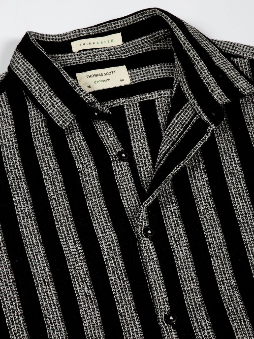 Black Premium Slim Fit Vertical Striped Casual Shirt For Men