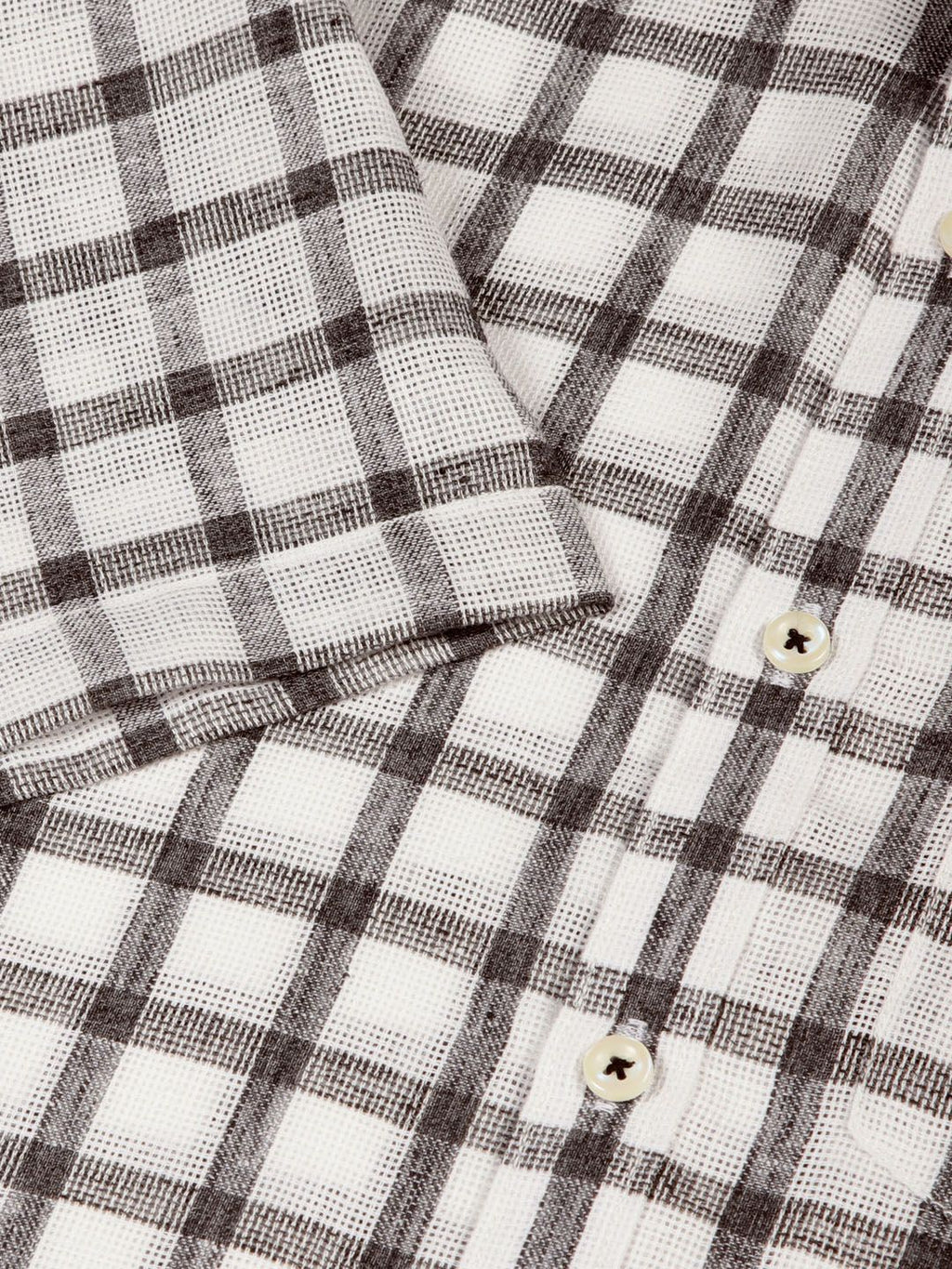 Black Premium Tartan Checks Checked Cotton & Linen Casual Shirt For Men