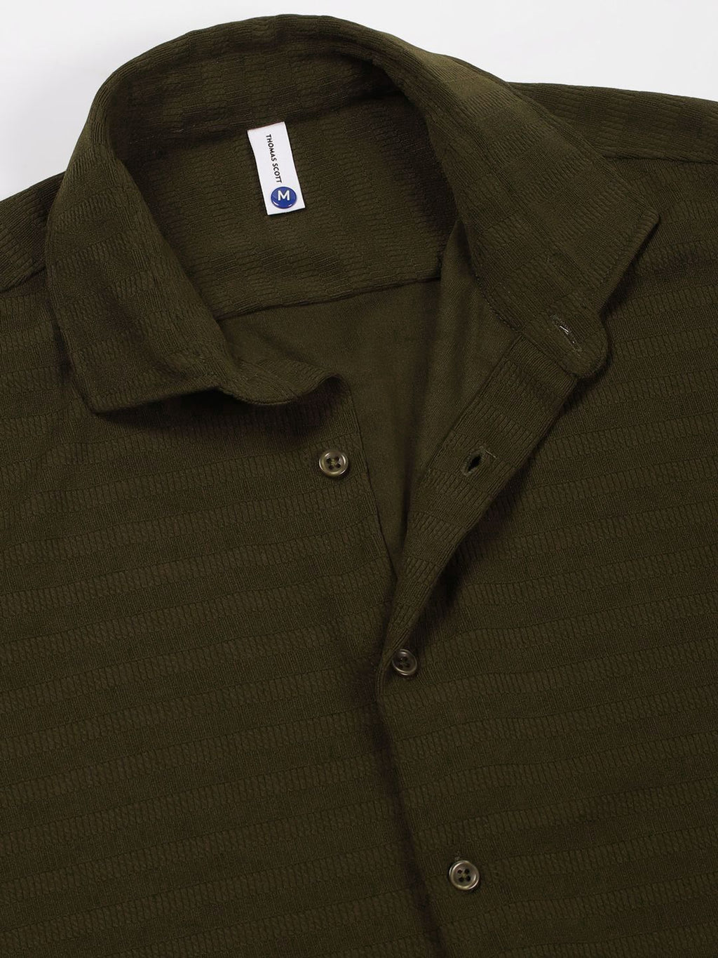Green Premium Horizontal Stripes Opaque Casual Shirt For Men