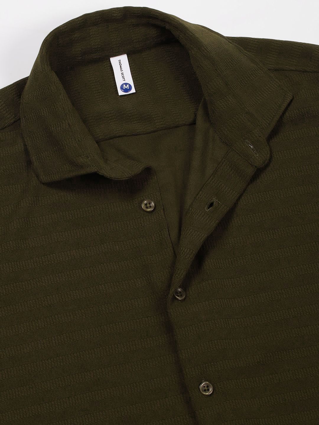 Green Premium Horizontal Stripes Opaque Casual Shirt For Men