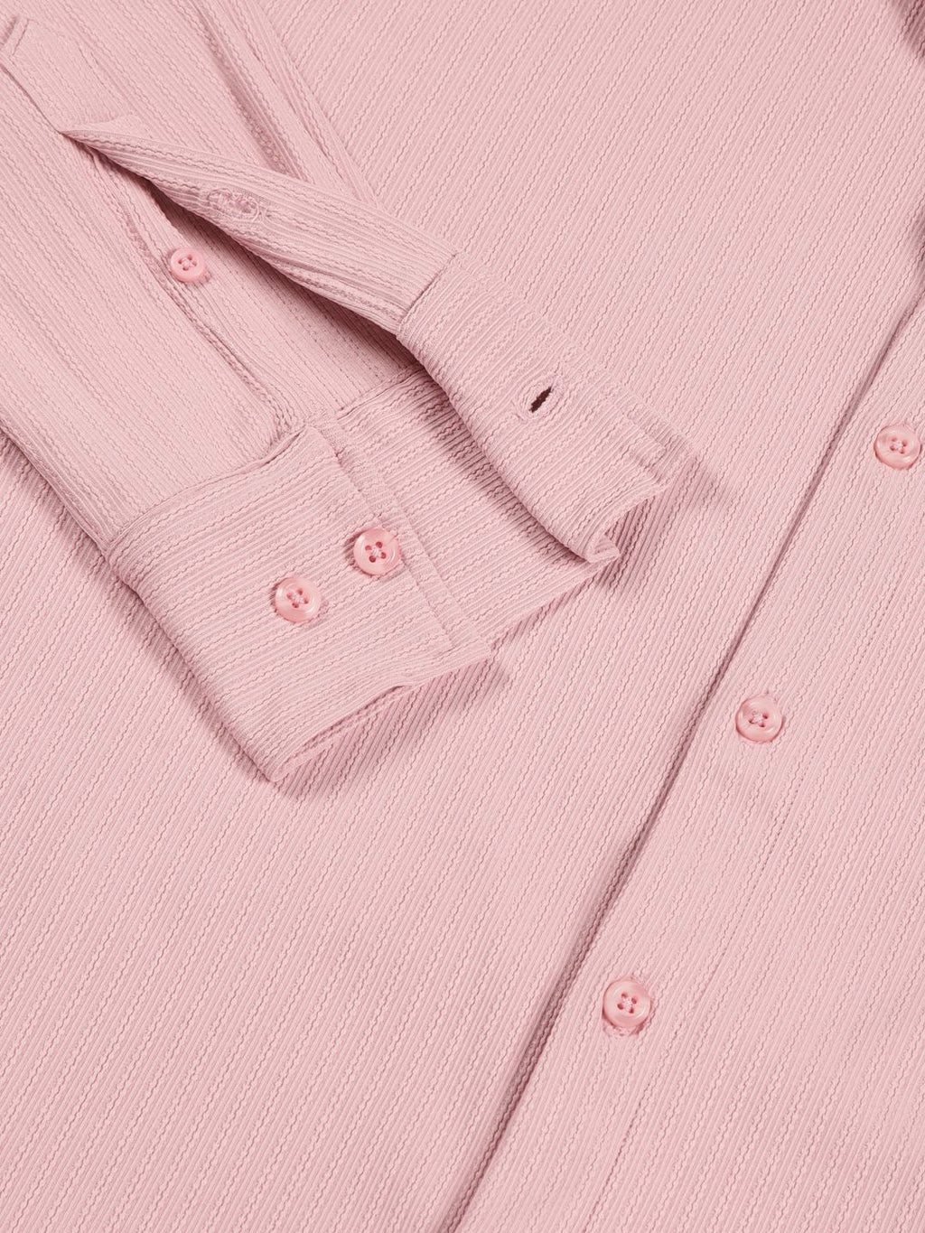 Pink Premium Slim Fit Vertical Stripes Textured Casual Shirt For Men