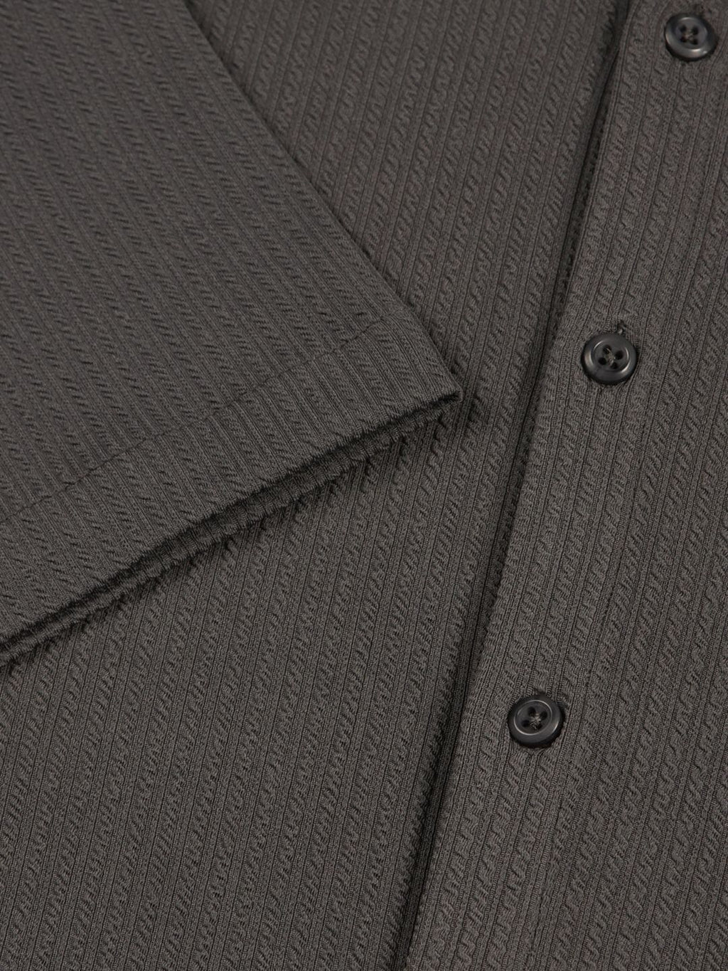 Grey Premium Slim Fit Vertical Stripes Textured Casual Shirt For Men