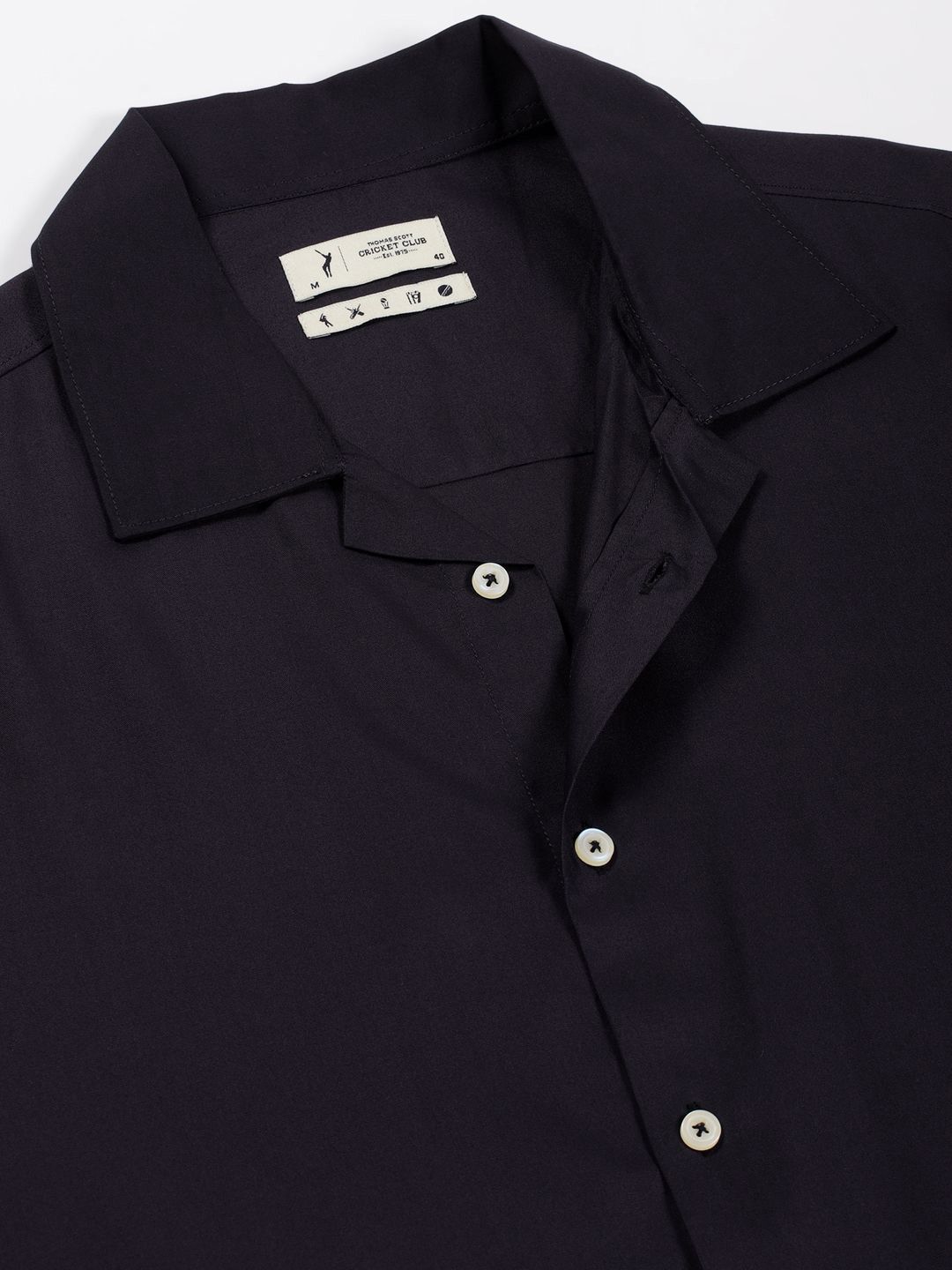 Navy Premium Cuban Collar Solid Oversized Casual Shirt For Men