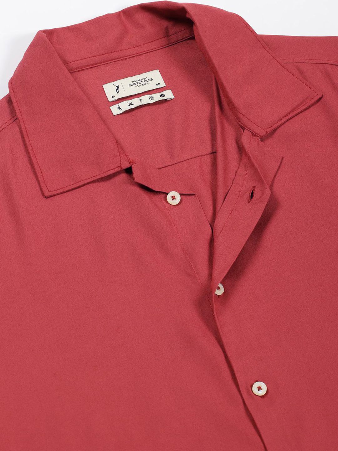 Rust Premium Cuban Collar Solid Oversized Casual Shirt For Men