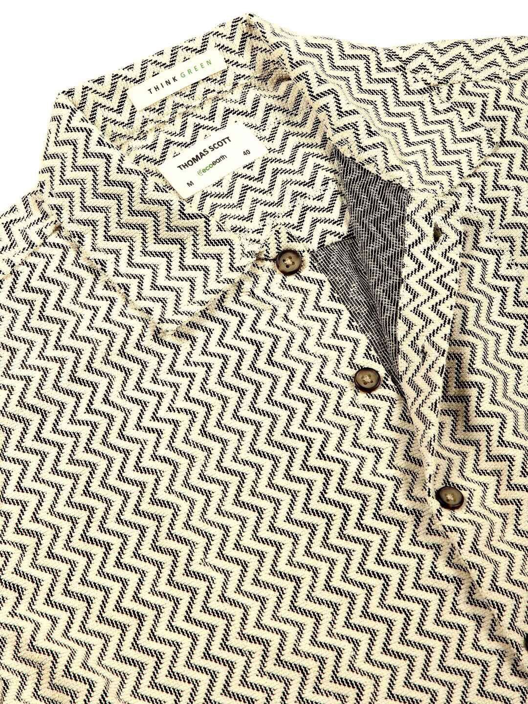 Black Vertical Stripes Striped Regular Fit Semi-Sheer Casual Crochet Shirt For Men