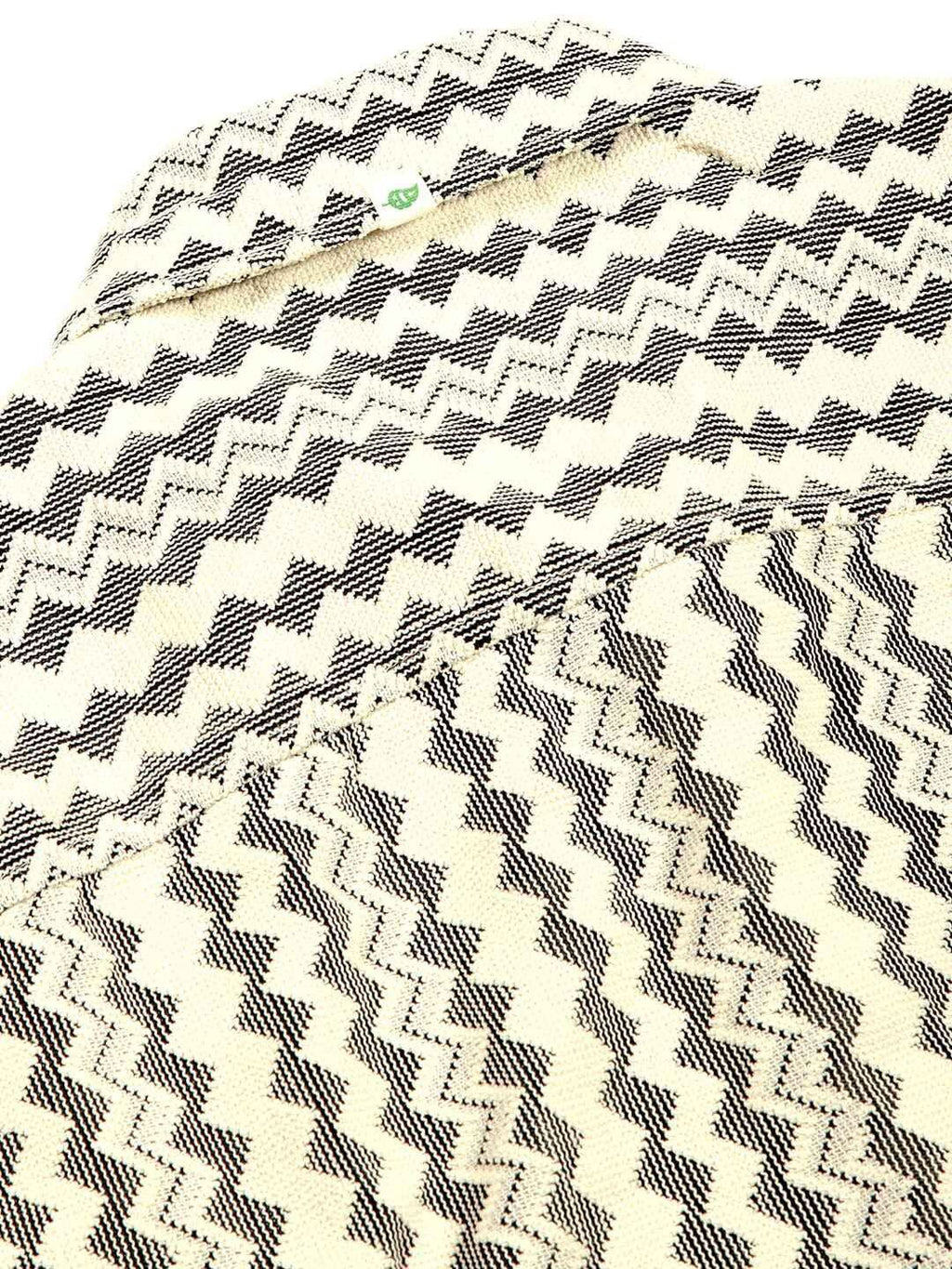 Beige Self Design Chevron Cotton Regular Fit Semi-Sheer Casual Crochet Shirt For Men