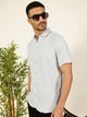 Sky Blue Premium Spread Collar Textured Casual Shirt For Men