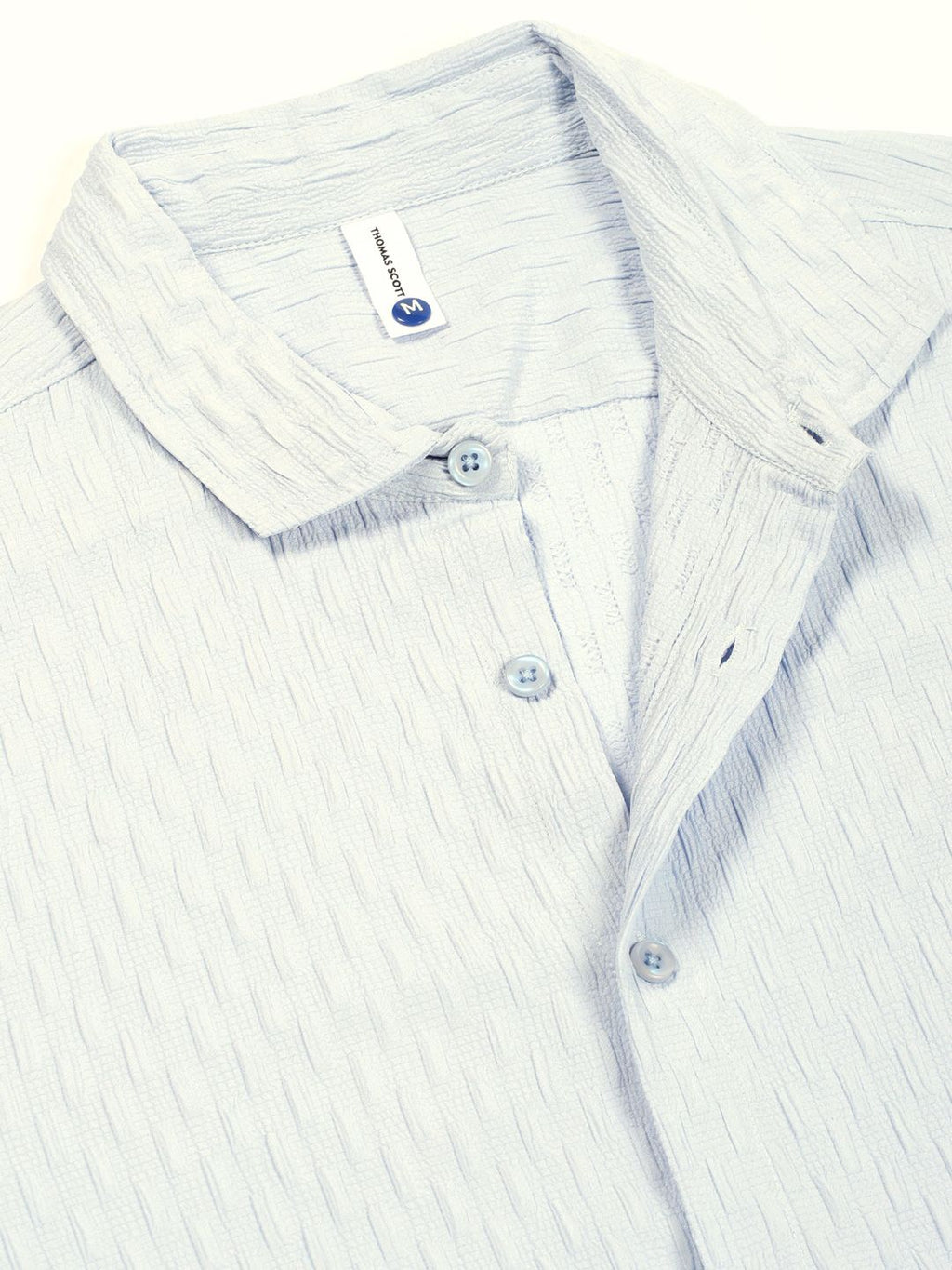 Sky Blue Premium Spread Collar Textured Casual Shirt For Men