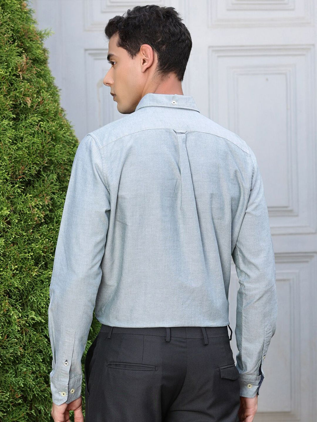 Bottle Green Premium Spread Collar Semiformal Shirt For Men