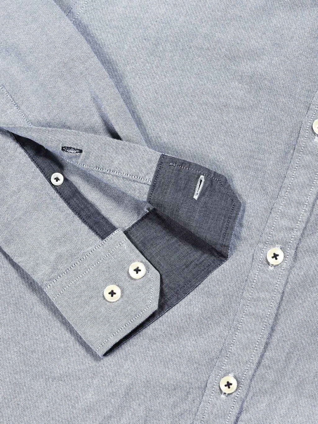 Navy Premium Spread Collar Semiformal Shirt For Men