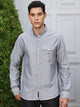 Black Premium Button-Down Collar Chambray Pure Cotton Casual Shirt For Men