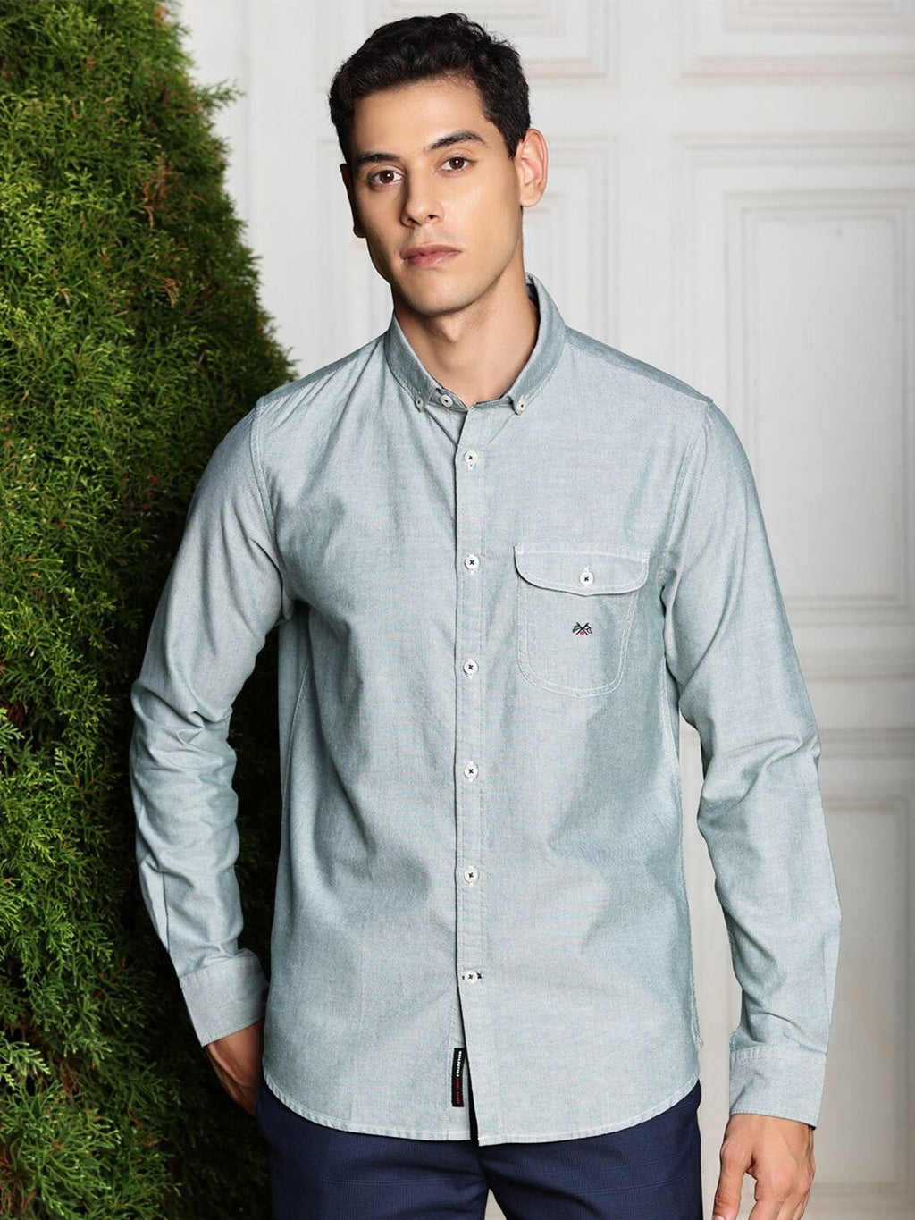 Thomas Scott Men Premium Button-Down Collar Semiformal Shirt