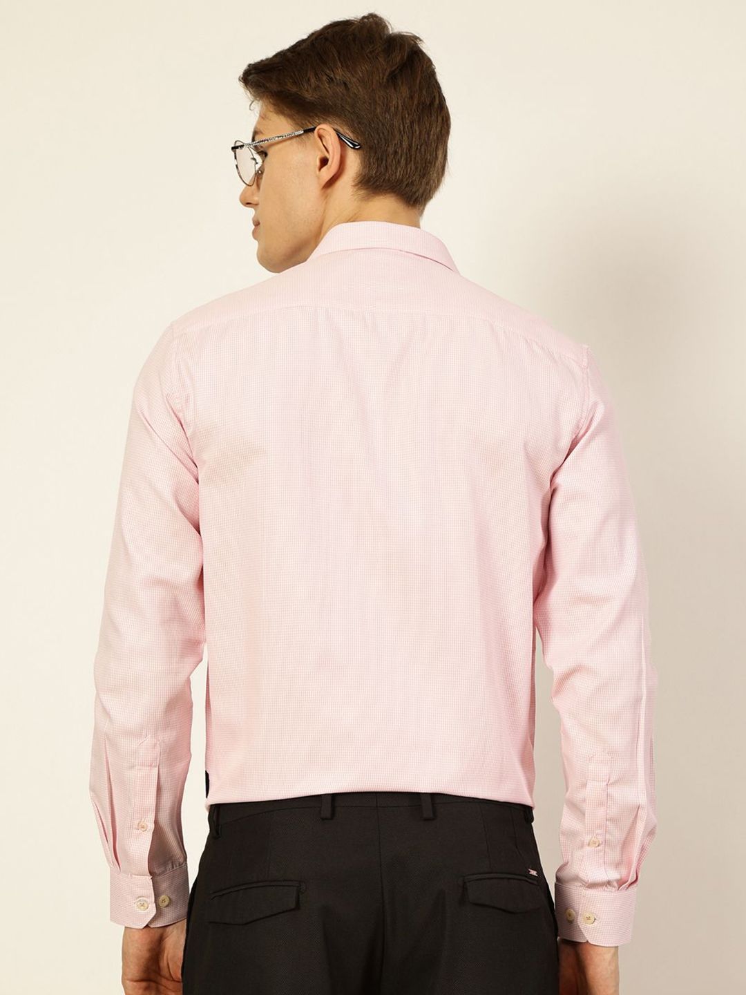 Pink Regular Fit Long Sleeves Checked Shirt