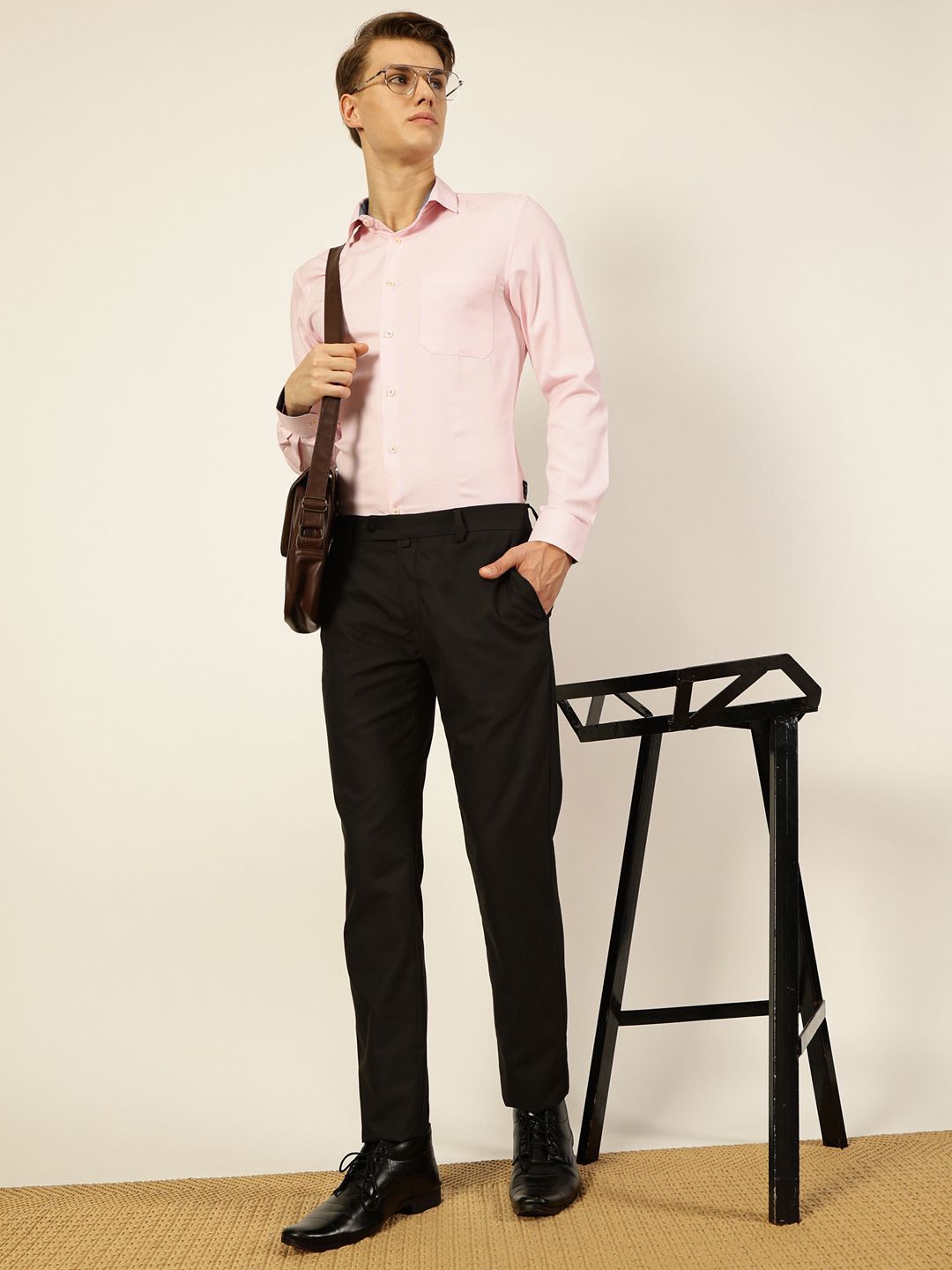 Pink Regular Fit Long Sleeves Checked Shirt