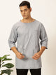 Light Grey Solid Pure Cotton Boxy T-shirt For Men