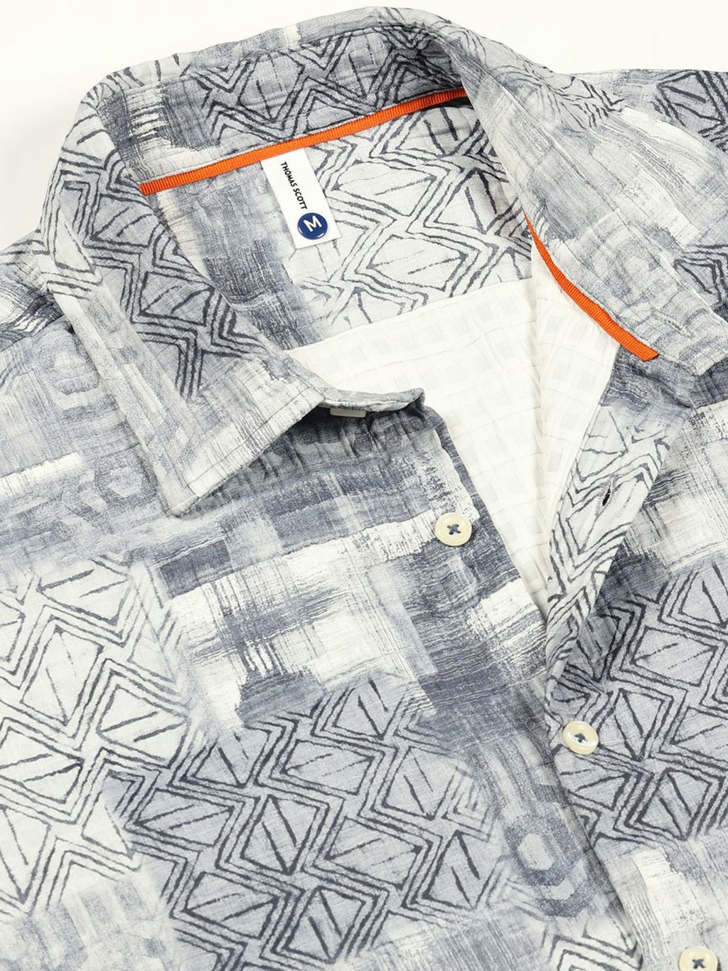 Blue Premium Slim Fit Opaque Printed Casual Shirt For Men