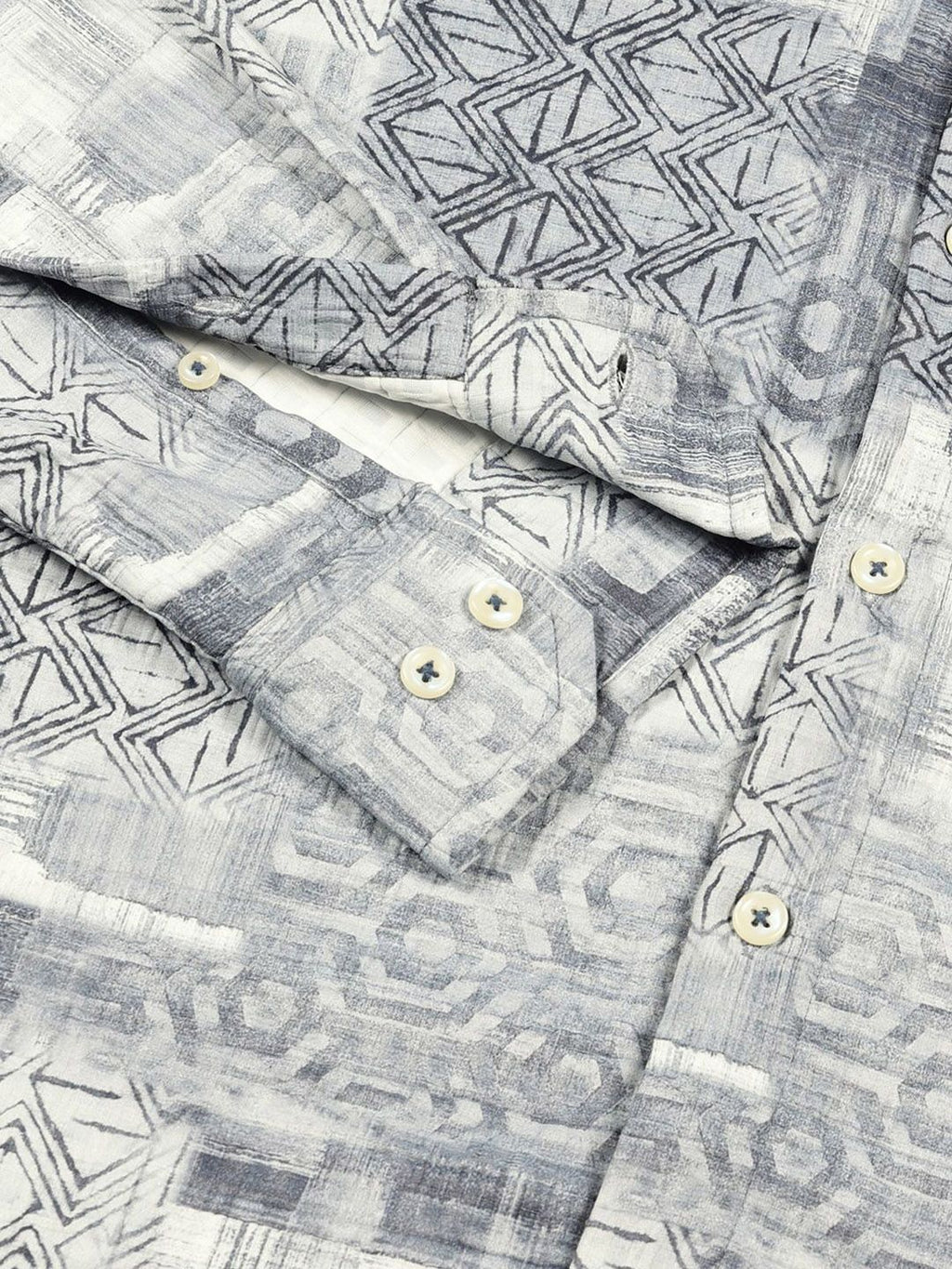Blue Premium Slim Fit Opaque Printed Casual Shirt For Men