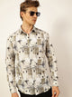 Green Premium Slim Fit Opaque Printed Casual Shirt For Men