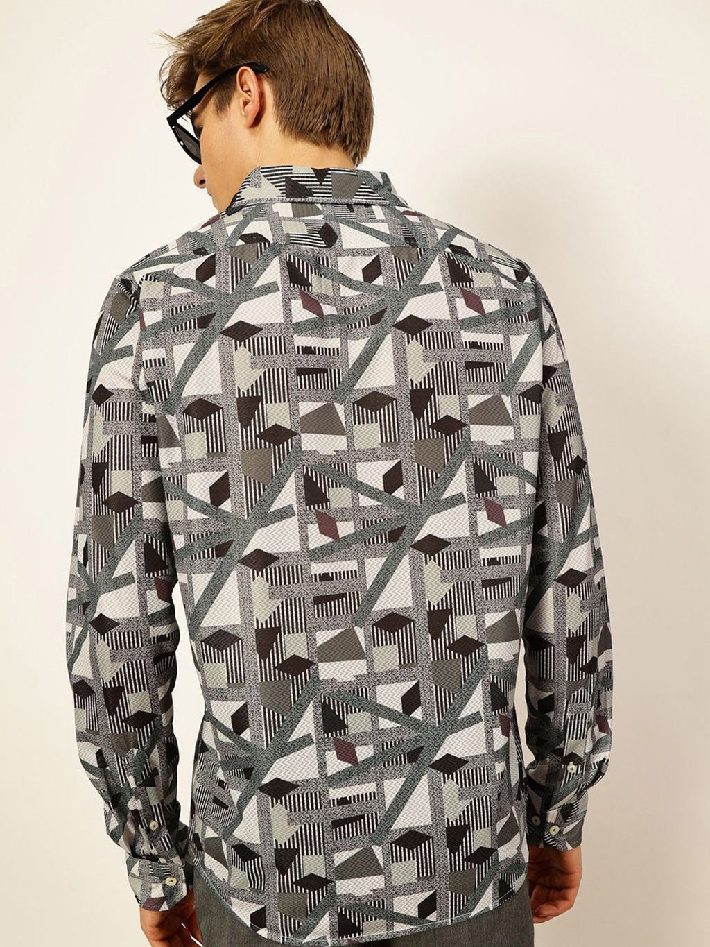 Green Premium Slim Fit Opaque Printed Casual Shirt For Men