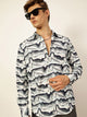 Green Premium Slim Fit Opaque Printed Casual Shirt For Men