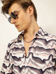 Mauve Premium Slim Fit Opaque Printed Casual Shirt For Men