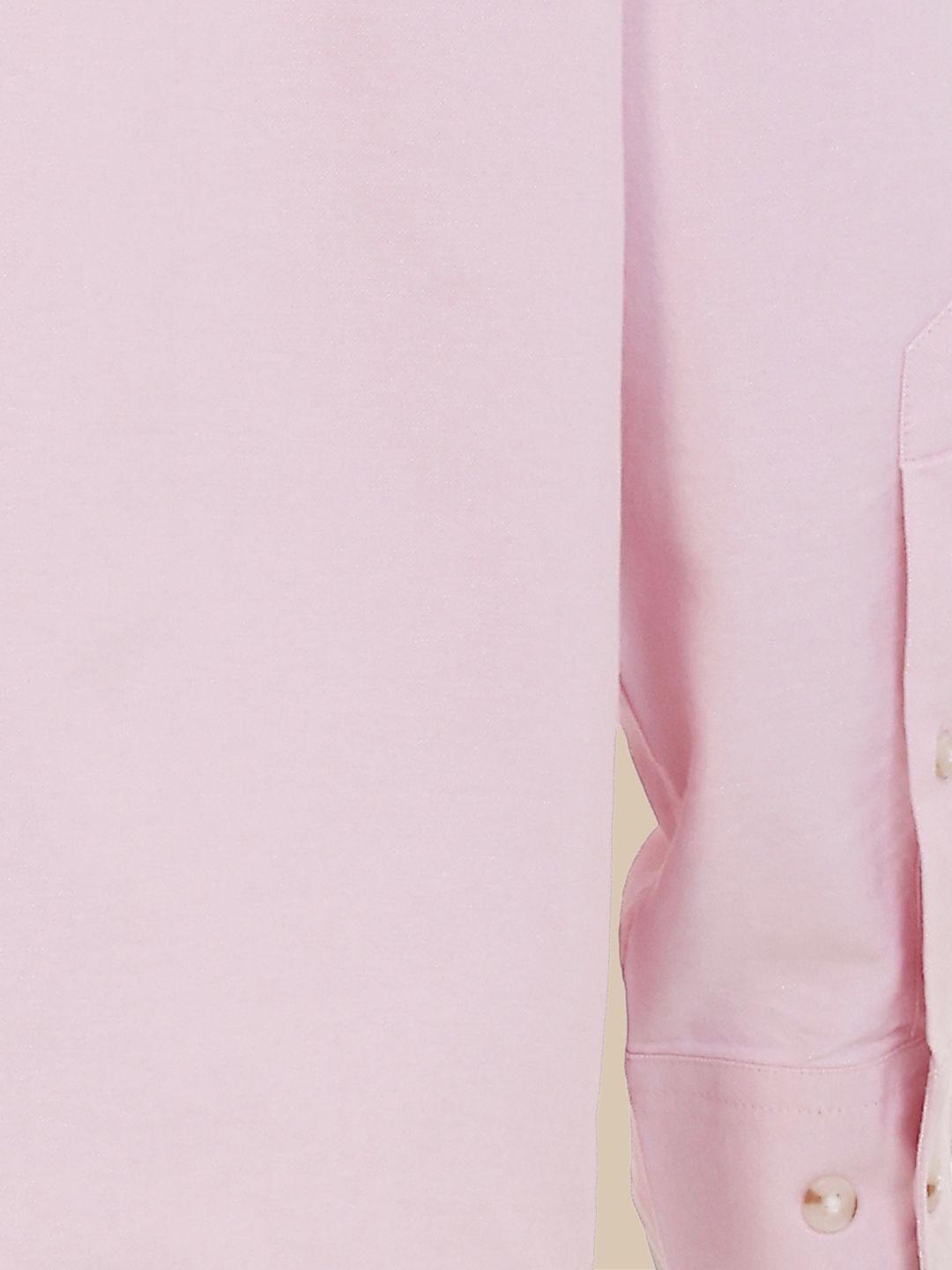 Pink Plus Size Regular Fit Long Sleeves Spread Collar Solid Cotton Oxford Casual Shirt For Men