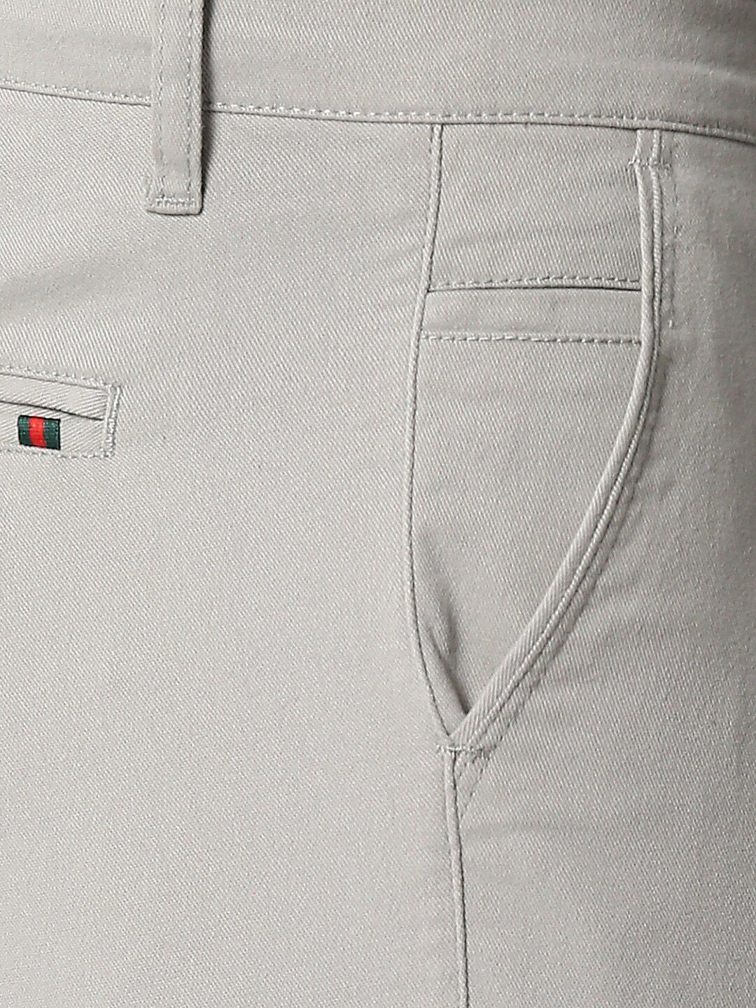 Light Grey Mid-Rise Regular Fit Knitted Joggers For Men