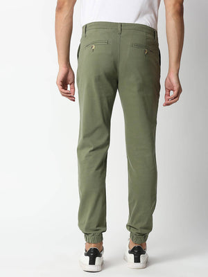 Thomas Scott Men Olive Green Joggers Trousers