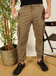 Beige  Classic Slim Fit Cargos Trousers