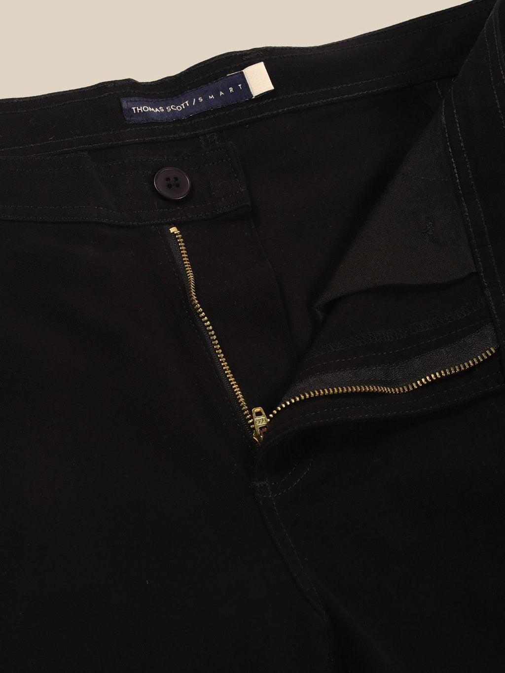Black Classic Slim Fit Easy Wash Woven Cargo Trouser For Men