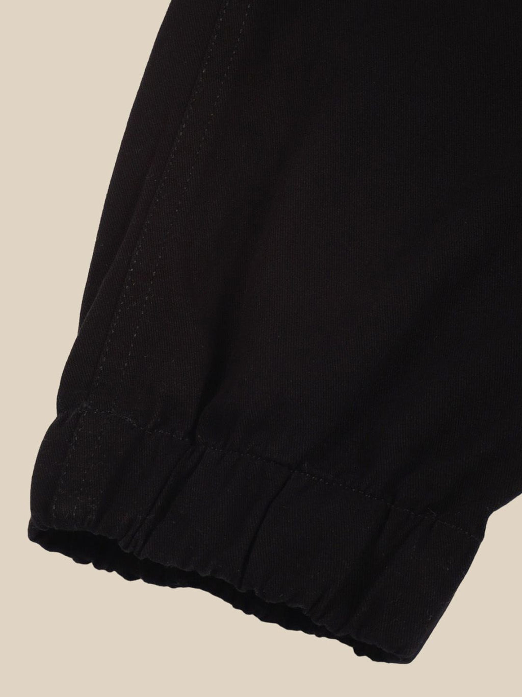 Black Classic Slim Fit Easy Wash Woven Cargo Trouser For Men