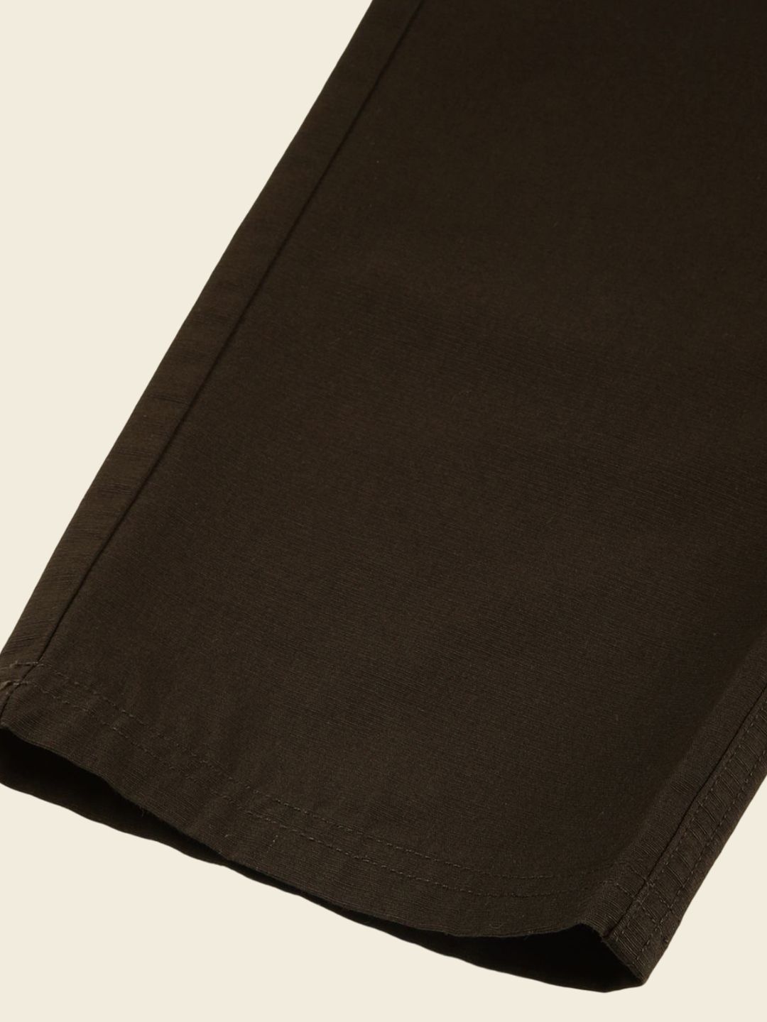 Olive Smart Pleated Mid-Rise Regular Fit Cotton Joggers For Men