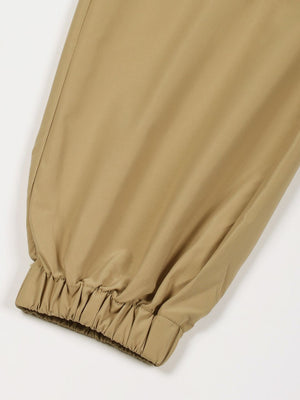 Beige Smart Loose Fit Mid-Rise Easy Wash Solid Woven Cargo Joggers For Men