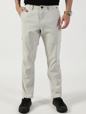 Grey Smart Regular Fit Chino Trouser For Men