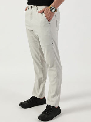Grey Smart Regular Fit Chino Trouser For Men
