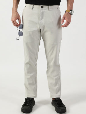 Grey Smart Regular Fit Chino Trouser For Men