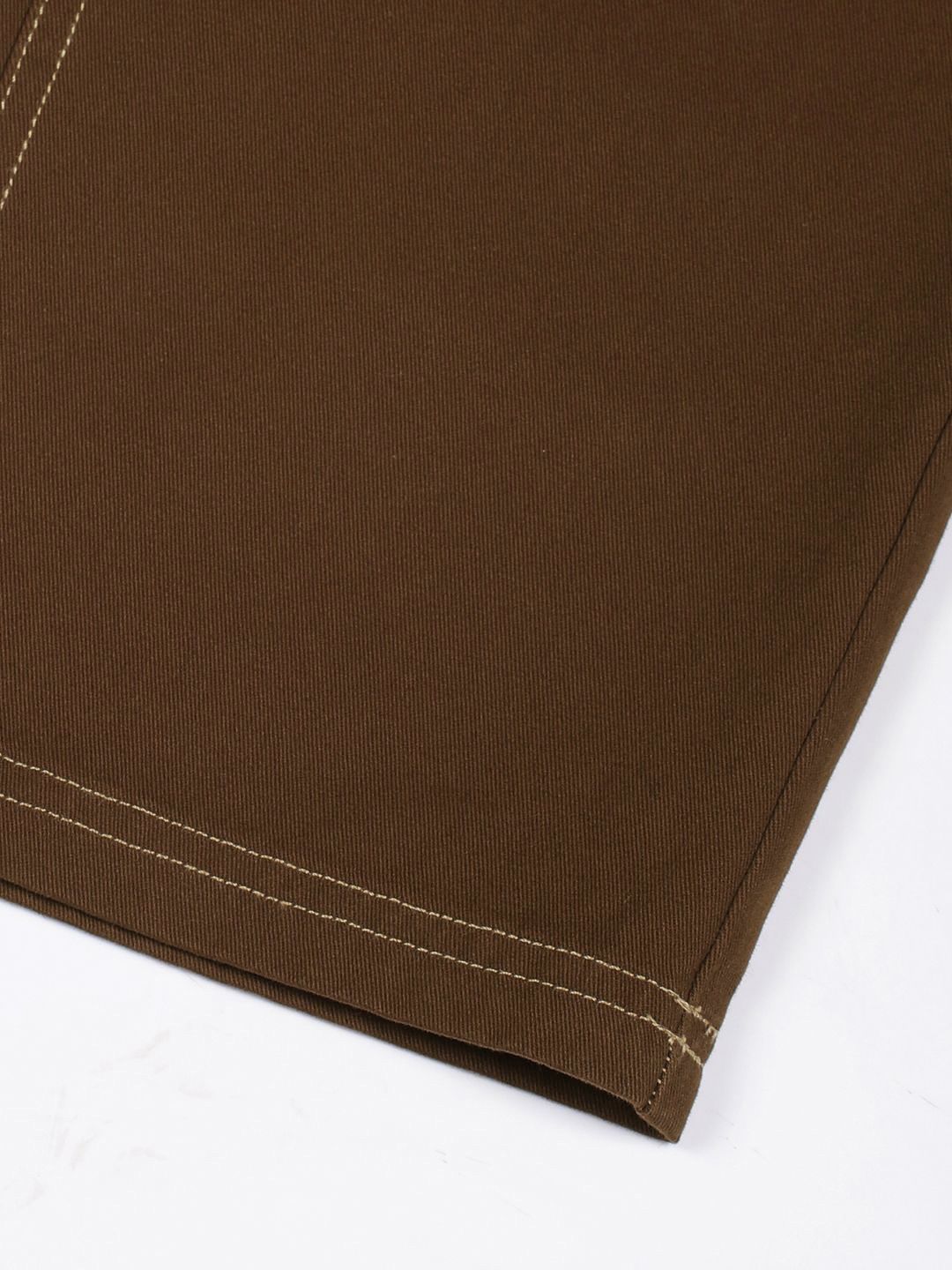 Brown Smart Regular Fit Mid-Rise Solid Cotton Woven Trouser for Men