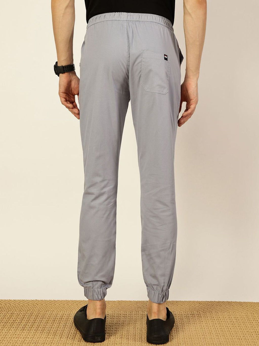 Light Blue Smart Slim Fit Easy Wash Joggers For Men