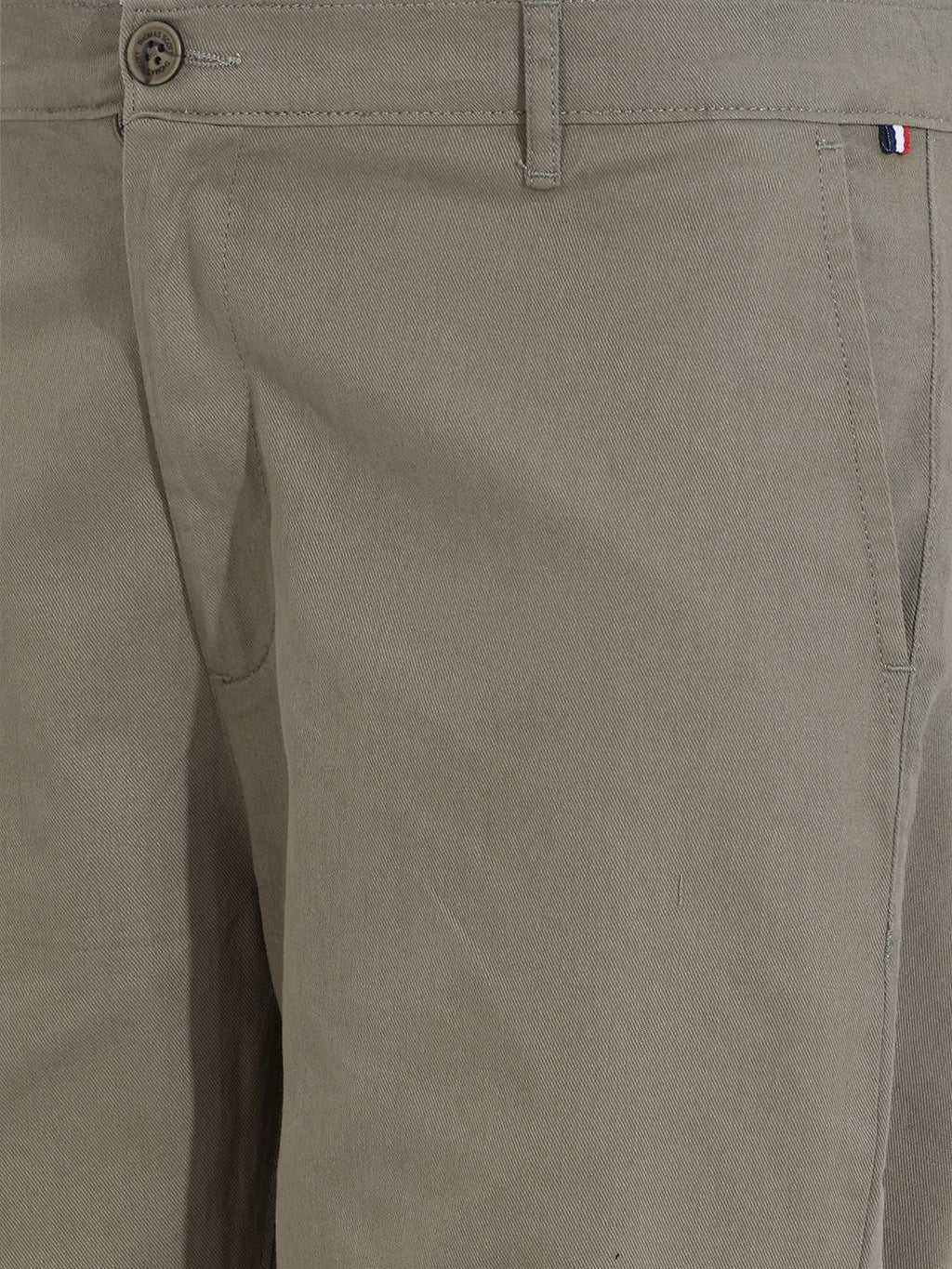 Olive1 Plus Size Regular Fit Mid-Rise Solid Cotton Woven Chinos Trouser For Men