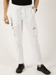 White Pure Cotton Smart Mid-Rise Straight Fit Easy Wash Cargos